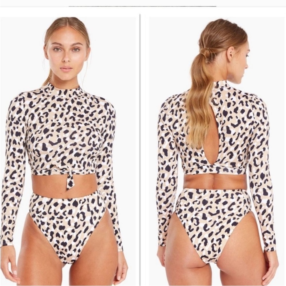 NWT Vitamin A Bottom Bikini Barcelona Sculpting High Waisted Leopard Size S 6-8 - Picture 3 of 7